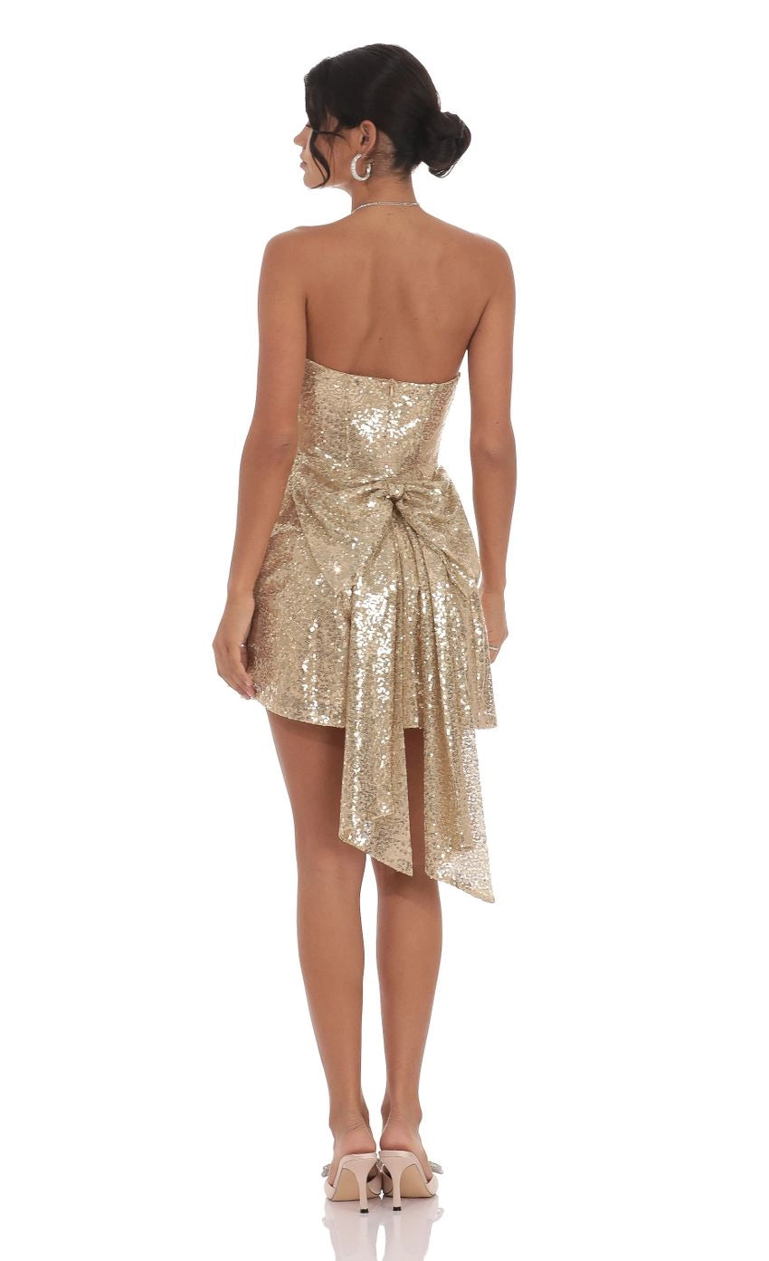 DingJi Wedding Elegant Short Sparkling Glitter Back Bow Homecoming Dresses